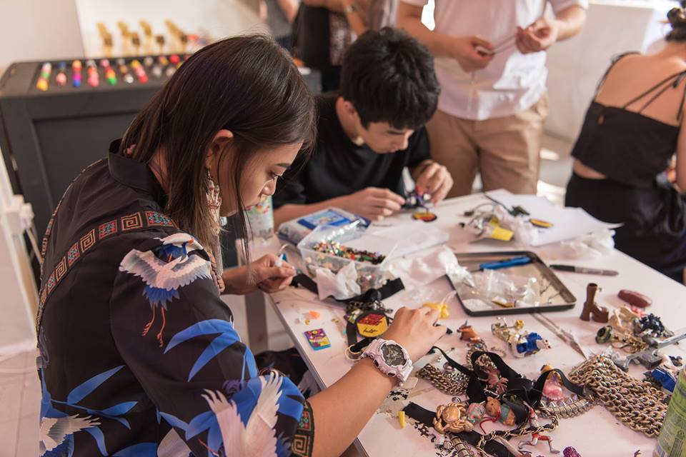 Students taking part in a cultural workshop